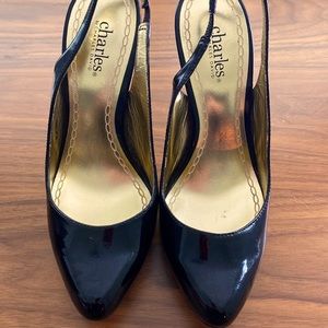 Very cute black patent sling backs from Charles David .